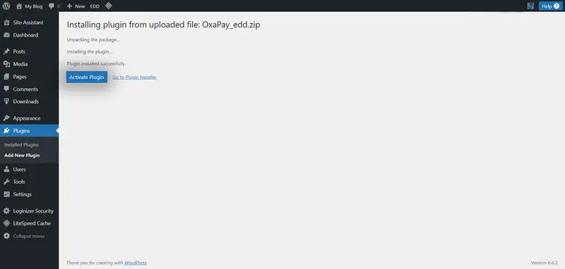 In your WordPress dashboard, go to Downloads > Settings > Payment Gateways.
After activating the OxaPay plugin, click on the OxaPay option in the top menu.
Enter your Merchant API Key from the OxaPay dashboard.

    (If you don’t have an API key, follow this guide to create one).

Enable Sandbox Mode to test transactions.
Set whether transaction fees will be covered by customers or by your business.