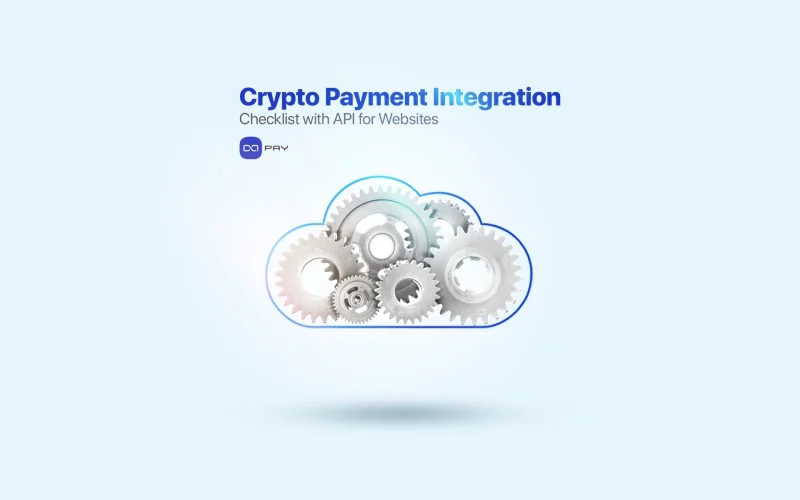 Cloud-shaped gear mechanism representing crypto API integration