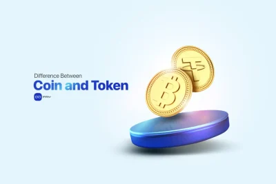 Illustration showing Bitcoin as a coin and Tether (USDT) as a token