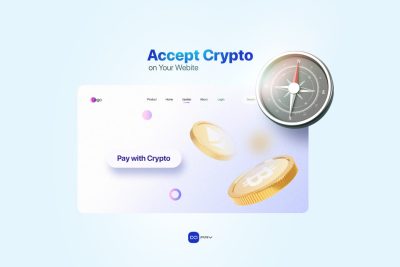 Crypto payment gateway UI with Bitcoin and Ethereum coins, OxaPay interface