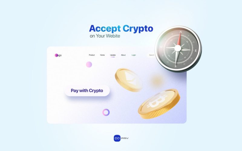 Crypto payment gateway UI with Bitcoin and Ethereum coins, OxaPay interface