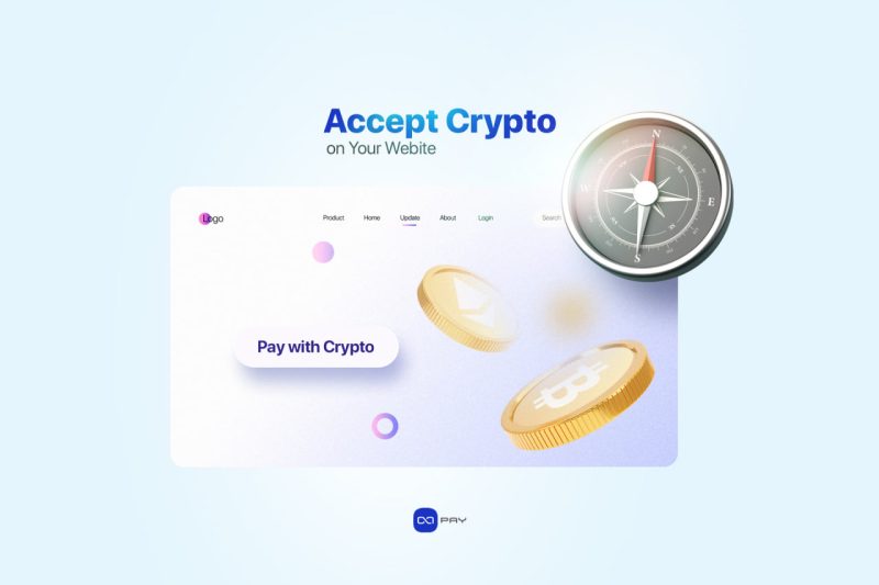 Crypto payment gateway UI with Bitcoin and Ethereum coins, OxaPay interface