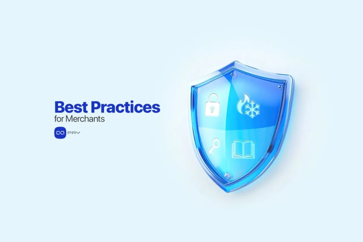 Best-Practices-for-Merchants Blue shield with lock, fire, and key icons