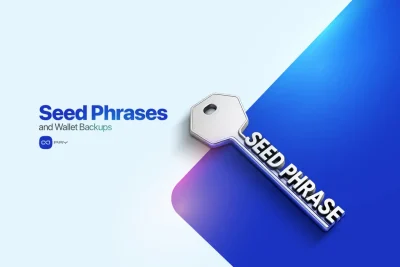 Key symbol with the text Seed Phrase representing wallet recovery