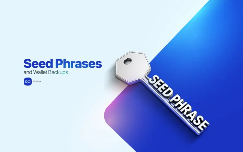 Key symbol with the text Seed Phrase representing wallet recovery