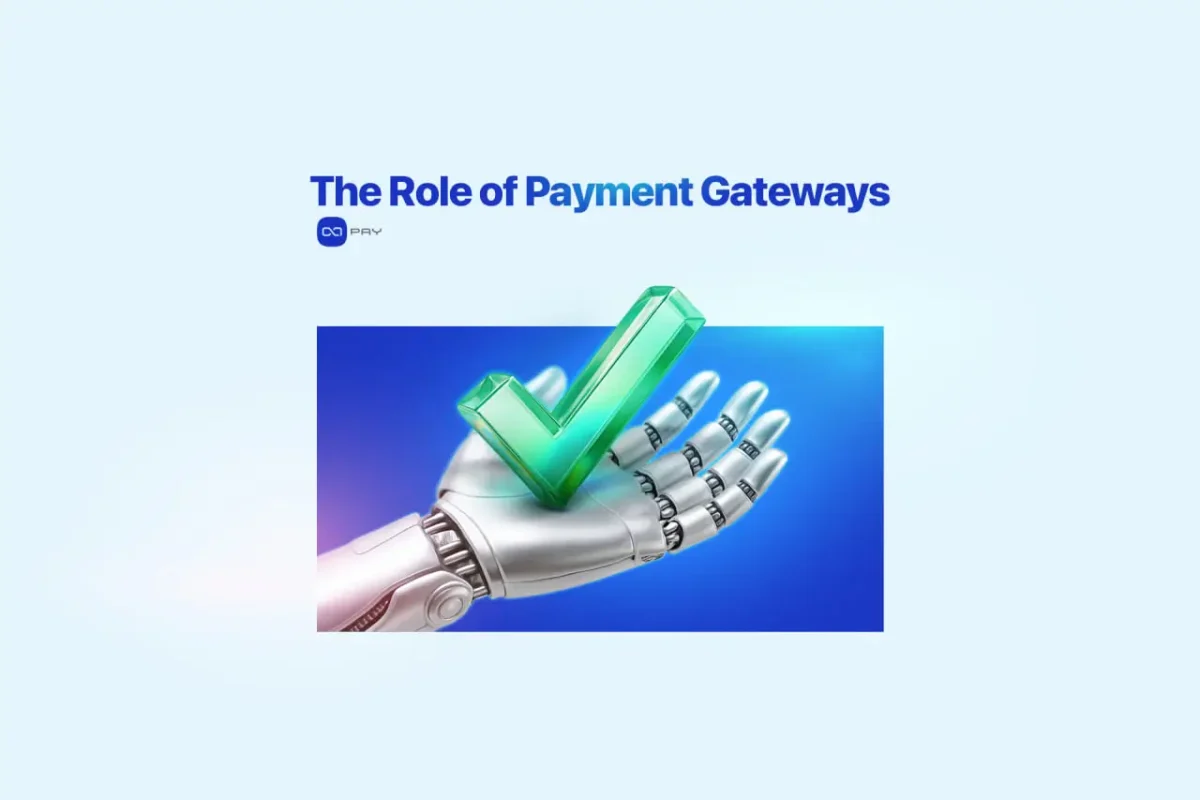Robotic hand holding a green checkmark symbolizing automated payment confirmation