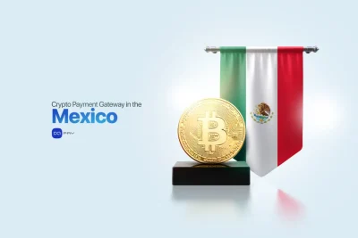 Bitcoin placed beside the Mexico flag representing a crypto payment gateway for Mexican businesses