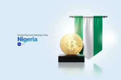 Bitcoin with the Nigeria flag representing a crypto payment gateway.