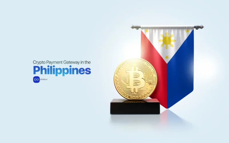 Bitcoin with the Philippines flag representing a crypto payment gateway for Filipino businesses.