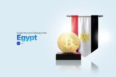 Crypto payment gateway in Egypt showing Bitcoin coin with Egyptian flag, representing secure and borderless crypto payments for Egyptian businesses.