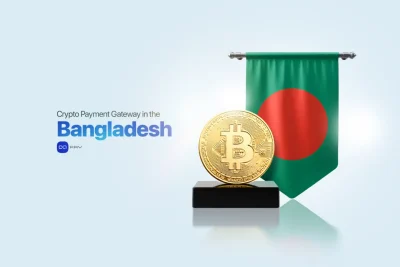 Crypto Payment Gateway in Bangladesh with Bitcoin symbol and Bangladeshi flag representing digital payments.