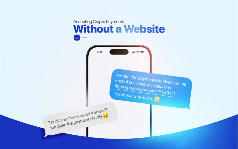 Accepting crypto payments through a payment link without a website