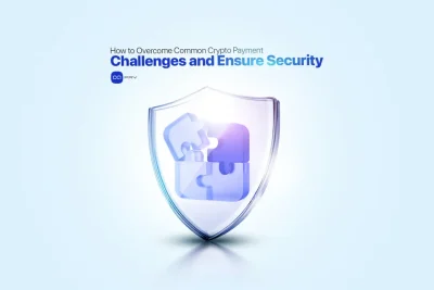 Illustration showing crypto payment challenges and security protection in digital payments