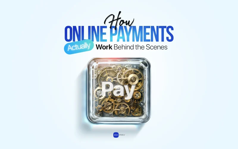 Visualization of online payment infrastructure and transaction processing behind the scenes
