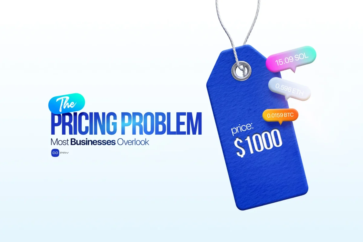Product priced in fiat currency with equivalent cryptocurrency payment amounts displayed