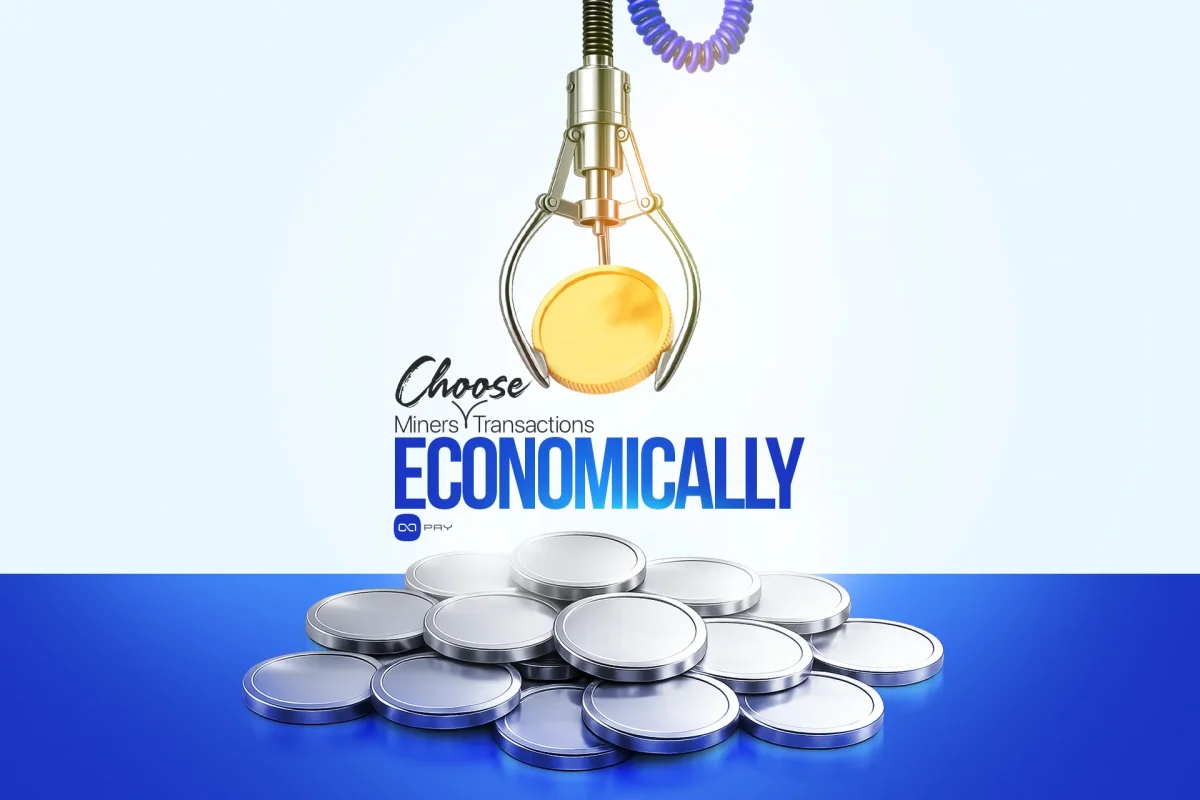 Mining claw selecting a gold coin above stacked coins with the word economically