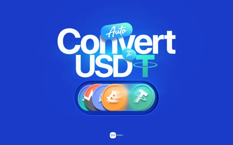 Automatic conversion of crypto payments to USDT with OxaPay