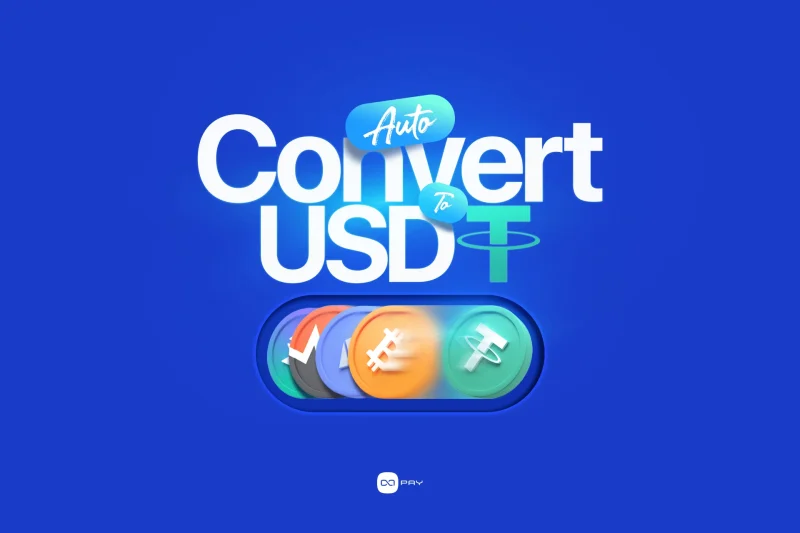 Automatic conversion of crypto payments to USDT with OxaPay