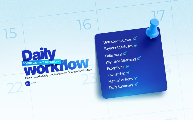 Daily crypto payment operations workflow checklist