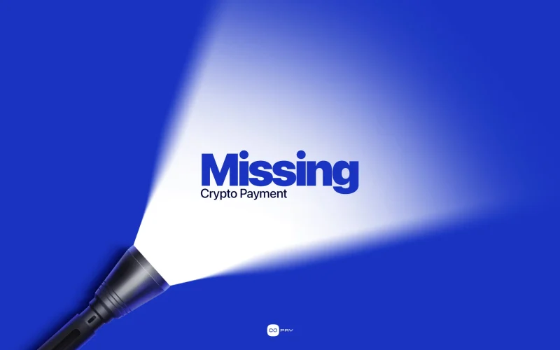 Missing crypto payment highlighted by a searchlight