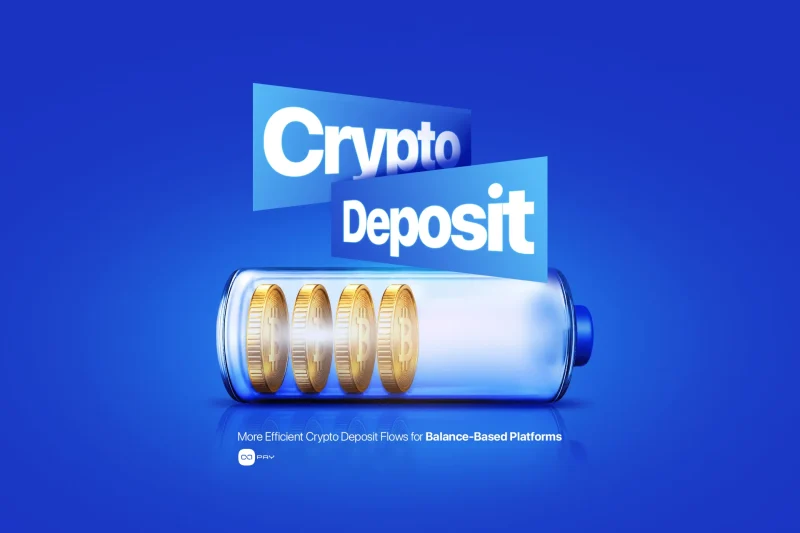 Crypto deposit flow for balance-based platforms