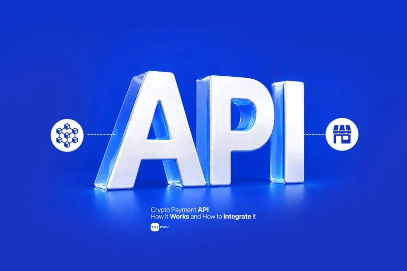 Crypto payment API connecting blockchain infrastructure with an online business