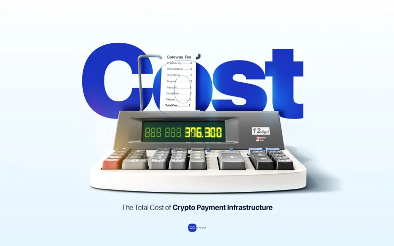 Calculator showing the total cost of crypto payment infrastructure