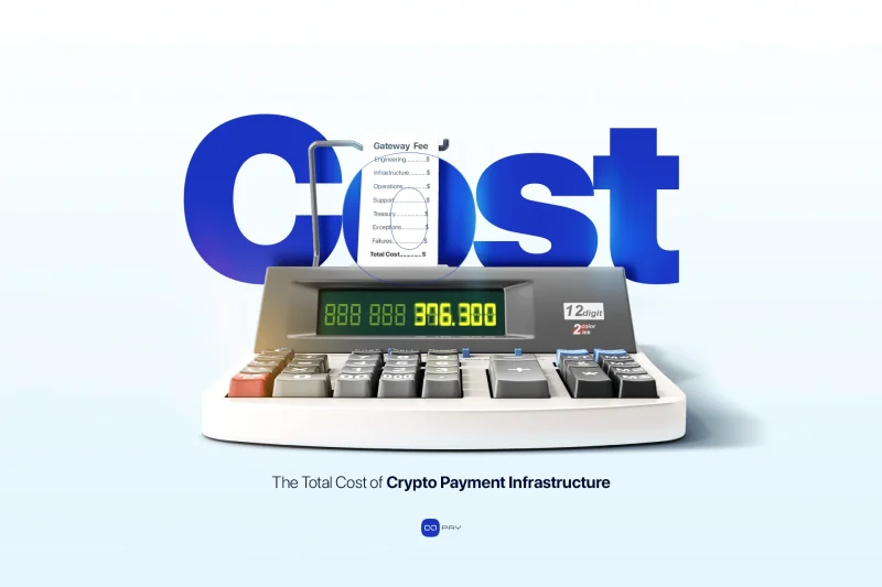 Calculator showing the total cost of crypto payment infrastructure